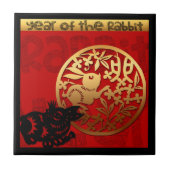 Carreau Cute Rabbit chinois Année Zodiac Anniversaire Carr (Devant)