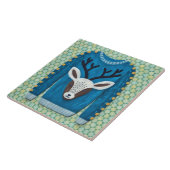 Carreau Cute Reindeer Ugly Sweater Holiday Art Tile (Côté)