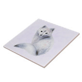 Carreau Cute renard nordique avec marques florales (Côté)