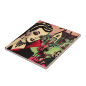 Carreau Cute Retro Goth Vampire Comics Femme (Côté)