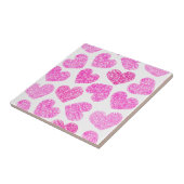 Carreau Cute rose Doodled Heart Valentine's Day Motif (Côté)