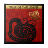 Carreau Cute serpent chinois Année Zodiac Carré d'annivers (Devant)