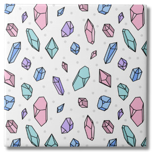 Carreau Cute tendance Pastel Gemstones Gems Crystal Motif