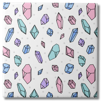 Carreau Cute tendance Pastel Gemstones Gems Crystal Motif