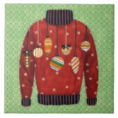 Carreau Cute Ugly Sweater Ornament Art Tile (Devant)