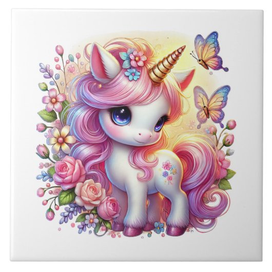 Carreau Cute unicorn imaginaire filles salle artisanale (Devant)