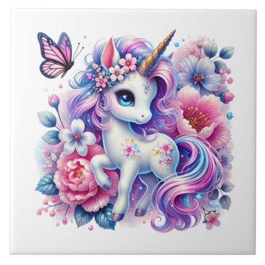 Carreau Cute unicorn imaginaire filles salle artisanale (Devant)