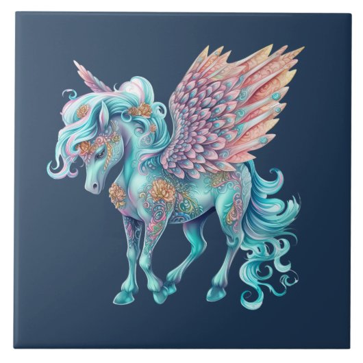 Carreau Cute unicorne imaginaire artisanal (Devant)