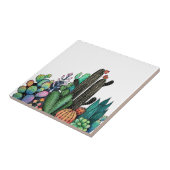 Carreau Cute Watercolor Cactus Garden (Côté)