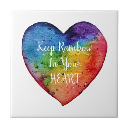 Carreau Cute Watercolor Rainbow (Devant)