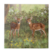 Carreau Cute White Deer Twin Fawns (Devant)