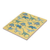 Carreau Cute Yellow et Blue Dinosaures (Côté)