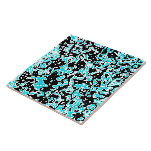 Carreau Cyan et Black Swirls (Côté)