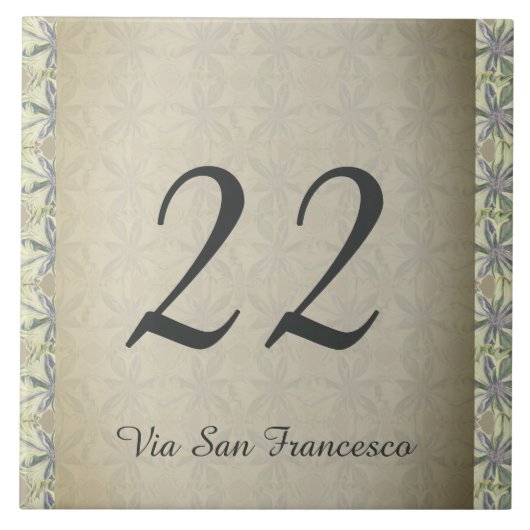 Carreau Cyanus House Number & Street (Devant)