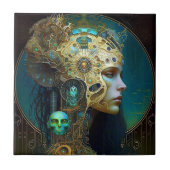Carreau Cyborg Femme Imaginaire Sci-Fi Art Carrelage en cé (Devant)