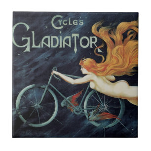 Carreau Cycles Gladiator, Art nouveau victorien vintage