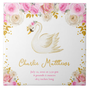 Carreau Cygne Statistiques de naissance Roses Rose et Or