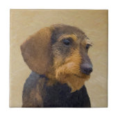 Carreau Dachshund (À poils durs) Peinture Chien Art origin (Devant)
