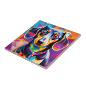 Carreau Dachshund Abstrait (Côté)