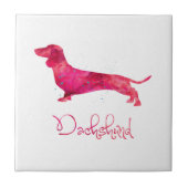 Carreau Dachshund - Design aquarelle (Devant)