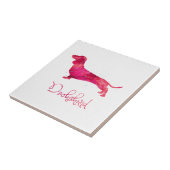 Carreau Dachshund - Design aquarelle (Côté)