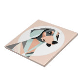 Carreau Dachshund géométrique minimaliste et élégant (Côté)