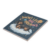 Carreau Dachshund Jambes courtes Gros rêves (Côté)