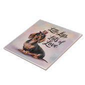 Carreau Dachshund Petits Jambes Beaucoup d'amour (Côté)