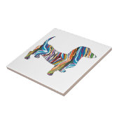 Carreau Dachshund - Psychedelic Zbra Doxie (Côté)