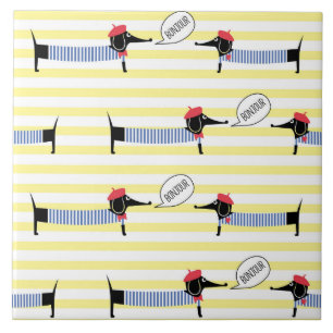 Carreau Dachshund Wiener Dog Bonjour