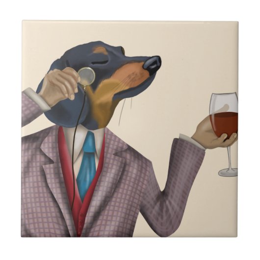 Carreau Dachshund Wine Snob (Devant)
