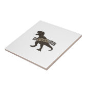 Carreau Daddysaurus Dinosaur Vintage Engraving Shirt Desig (Côté)