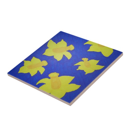 Carreau Daffodiques Pop Art Blue (Côté)