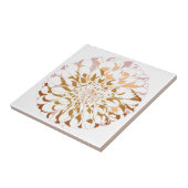 Carreau Dahlia flower ceramic accent tile - sepia tones (Côté)