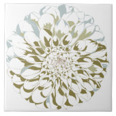 Carreau Dahlia flower ceramic tile (Devant)