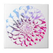 Carreau Dahlia flower ceramic tile - bright pink tones (Devant)