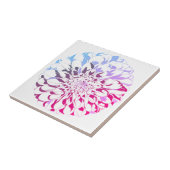 Carreau Dahlia flower ceramic tile - bright pink tones (Côté)