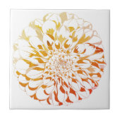 Carreau Dahlia flower ceramic tile - rusty tones (Devant)