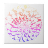 Carreau Dahlia flower ceramic tile - violet tones (Devant)