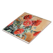 Carreau Dahlias, aquarelle de Hannah Overbeck, (Côté)