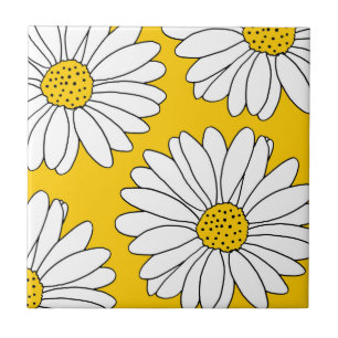 Carreau Daisées jaunes et blanches 2