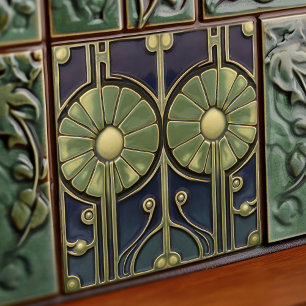 Carreau Daisies Art Déco Décoration Murale Florale Art Nou