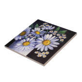 Carreau Daisies flower ceramic tile coasters (Côté)