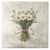 Carreau Daisies Rustic Floral Faux Ceramic Tile (Devant)