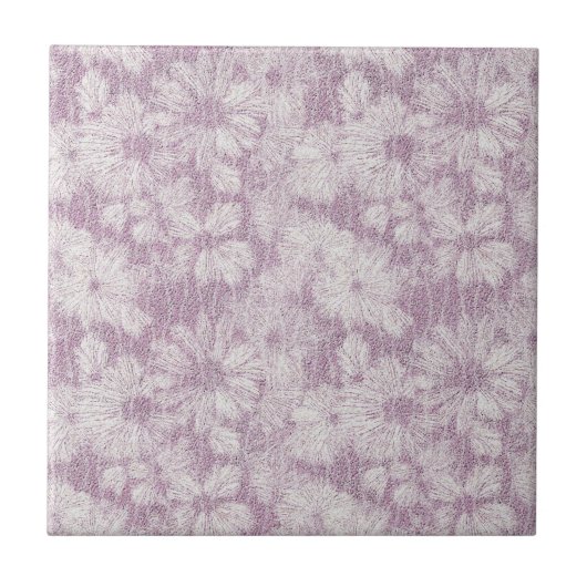 Carreau Daisy Brisée Texturée en Relief Douce Lilas (Devant)
