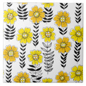 Carreau Daisy dooda en jaune et noir (Devant)