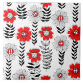 Carreau Daisy dooda en rouge et noir (Devant)