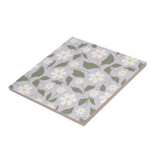 Carreau Daisy grandmillénariste florale pastel doux lilas