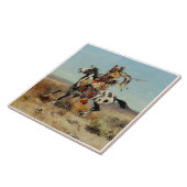 Carreau "Dakota Chief" Art occidental de Charles M Russell (Côté)