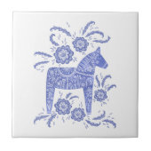 Carreau Dala suédoise Horse Bleu et Blanc Carrelage en cér (Devant)